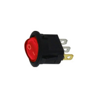 Клавишный круглый переключатель TDM ELECTRIC MIRS-101-3-R красный, с подсветкой, 2 положения 1з SQ0703-0041