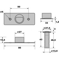 Магнитный дверной стопор скрытой установки Левша У4-9565