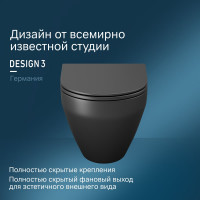Подвесной унитаз AM.PM Spirit V2.0 FlashClean с сиденьем микролифт, черный матовый C701700MBSC