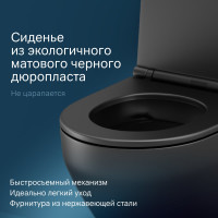 Подвесной унитаз AM.PM Spirit V2.0 FlashClean с сиденьем микролифт, черный матовый C701700MBSC