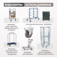Колесо неповоротное (100 мм; грузоподъемность 100 кг; термопластичная серая резина; полипропилен) СТЕЛЛА-ТЕХНИК N48100TPRF