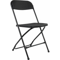 Складной стул для дома и офиса BRABIX  Golf CF-002, черный каркас, пластик черный, 531563