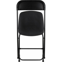 Складной стул для дома и офиса BRABIX  Golf CF-002, черный каркас, пластик черный, 531563