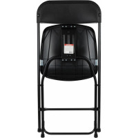 Складной стул для дома и офиса BRABIX  Golf CF-002, черный каркас, пластик черный, 531563