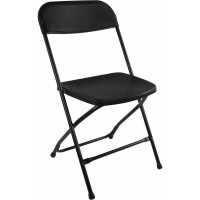 Складной стул для дома и офиса BRABIX  Golf CF-002, черный каркас, пластик черный, 531563