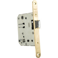 Сантехническая защелка Ренц овальная планка, межосевое расстояние 70 мм, латунь блестящая INLB 2070 oval B