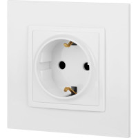 Розетка со шторками ЭРА Elegance 2P+E Schuko, 16A-250В, IP20, белый 14-2102-01 Б0034272