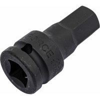 Ударная цельная головка-бита 6 гранная, 1/2", 17 мм FORCE 24406017