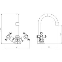 Смеситель для умывальника RedBlu by Damixa Retro, без дк 230210000