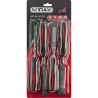 Набор стамесок с двухкомпонентной прозрачной рукояткой в блистере MIRAX 4шт 1810-H4