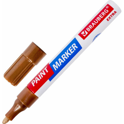 Лаковый маркер-краска BRAUBERG EXTRA paint marker 4 мм, медный, улучшенная нитро-основа, 151988