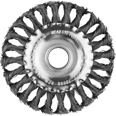 Щетка плоская (125х22 мм; крученая проволока) для УШМ vertextools 12100-125