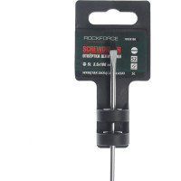 Шлицевая магнитная отвертка Rockforce Profi S2 SL3.5х100мм, на пластиковом держател RF-70335100(28261)