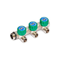 Коллектор Uni-Fitt НВ 3/4", 3х1/2", Н 50 мм с выходами под 90 град, под плоскую прокладку 411N3230