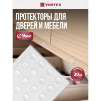 Протектор для мебельных дверей и ящиков VORTEX прозрачный, из ПВХ, диам. 9мм 26007
