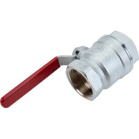 Шаровой кран Giacomini R250D 1 1/2", внутренняя/внутренняя, ручка-рычаг красный, хромированный R250X007