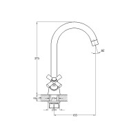 Смеситель для кухни Solone с поворотным изливом, хром KOA4-C722
