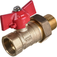 Шаровой кран для воды ОПТИМА 1/2" с накидной гайкой бабочка SOAFM012