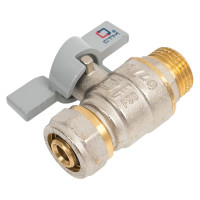 Шаровой кран для воды СТМ СТАНДАРТ 16х1/2", ц/ш, бабочка CWPM1216