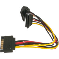 Кабель питания SATA Cablexpert 15pin /2x15pin на 2 SATA устройства, 15см, угловые разъемы CC-SATAM2F-02