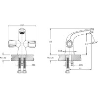 Смеситель для умывальника RUSH Pioneer хром PI7950-11
