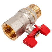 Кран шаровой RTP латунный, вн/нар., PN 25, ручка бабочка G 3/4 34893