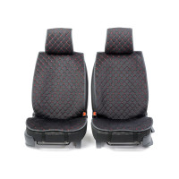 Накидки на передние сиденья CarPerformance, 2 шт. материал алькантара CUS-1012 BK/RD