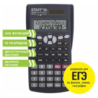 Инженерный калькулятор STAFF STF-810, 240 функций, 10+2 разрядов, двойное питание, 250280