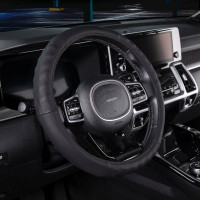 Оплетка SKYWAY Real-3 М, черная, натуральная кожа S01108005