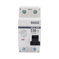 Дифференциальный автомат EKF Basic АД-12, 1P+N, 40А, 30мА, тип АС, характеристика C, электронный, 4,5кА DA12-40-30-bas