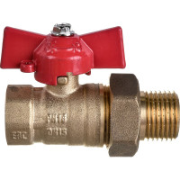 Шаровой кран для воды ОПТИМА 1/2" с накидной гайкой бабочка SOAFM012