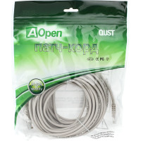 Патчкорд AOpen/Qust литой UTP кат.5е 15м серый ANP511-15M
