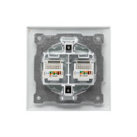 2-местная компьютерная розетка EKF Валенсия, RJ-45 белая PROxima EWK02-035-10