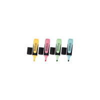 Текстовыделители BRAUBERG SUPER PASTEL набор 4 шт, ассорти, прорезиненный корпус, 1-5 мм 151756
