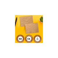 Крафт конверт BRAUBERG С5 162х229 мм комплект 50 шт., с клеевым слоем, треугольный клапан 112364