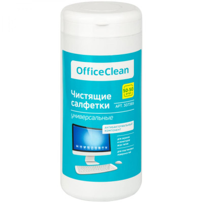 OfficeClean Универсальные влажные чистящие салфетки для очистки экранов и мониторов 50+50 шт 307369