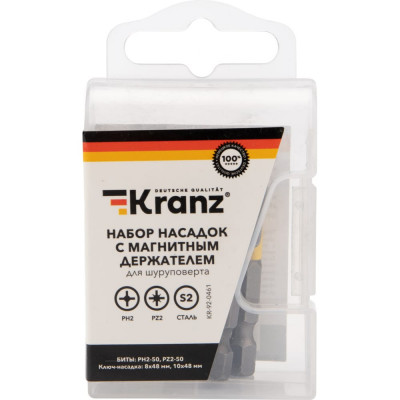 Набор бит и торцевых головок KRANZ KR-92-0461