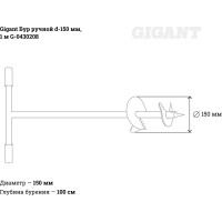 Gigant Ручной бур d-150 мм 1 метр G-0430208