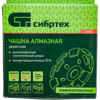 СИБРТЕХ Чашка алмазная зачистная 125мм Комбинированная 72958