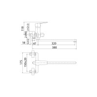 Milardo Смеситель для ванны с длинным изливом, Helic HELSB02M10