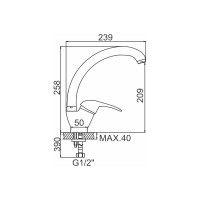 LEDEME Смеситель для кухни Картридж д.40мм силумин L4102-B 89259