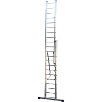 Лестница алюминиевая Алюмет 2х13 ступеней двухсекционная универсальная H2 5213