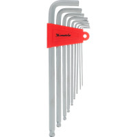 Набор имбусовых ключей MATRIX HEX 9 шт экстра-длинный с шаром 16410