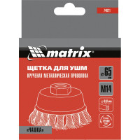 Щетка чашечная для УШМ (65 мм; М14; крученая проволока 0.8 мм) MATRIX 74621