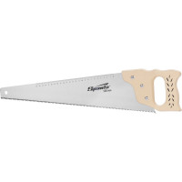 Ножовка по дереву SPARTA 400 мм, 7-8 ТРI, каленый зуб, линейка, деревянная рукоятка 231855