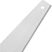 Ножовка по дереву SPARTA 400 мм, 7-8 ТРI, каленый зуб, линейка, деревянная рукоятка 231855