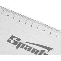 Ножовка по дереву SPARTA 400 мм, 7-8 ТРI, каленый зуб, линейка, деревянная рукоятка 231855