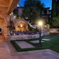 Садово-парковый светильник FERON PL3706 столб круглый 60W 230V E27, черное золото 11374