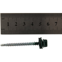 Кровельный саморез Tech-Krep КР сверло 4,8х51 RAL-6005 тёмно-зеленый 60 шт, коробка с окном 125558