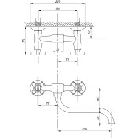 Смеситель для кухни TSARSBERG настенный тип См-МДРНА, См-УмДРНА TSB-08-88
